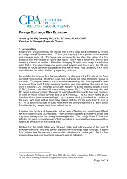 mba &ndash; foreign exchange risk exposure