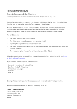 Immunity from Seizure Francis Bacon and the Masters: