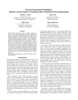 Beyond Transitional Probabilities