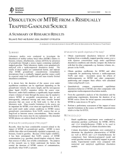 Dissolution of MTBE from a Residually Trapped Gasoline Source