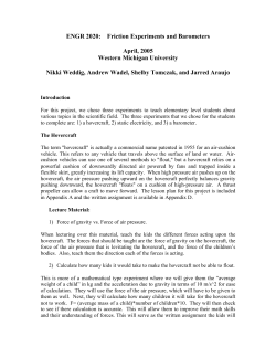 ENGR 2020: Friction Experiments and Barometers April, 2005