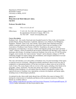 RPOS 377 Politics of Southeast Asia Meredith