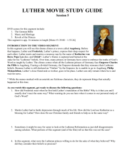 luther movie study guide - Crown of Life Lutheran Church