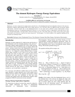 The element Hydrogen: Energy