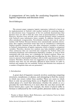 A comparison of two tools for analyzing linguistic data: logistic