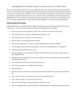 Building Background Knowledge: Activities that Support School