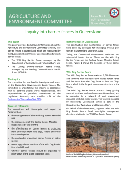Inquiry into barrier fences in