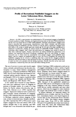 Profile of Recreational Paddlefish Snaggers on the Lower
