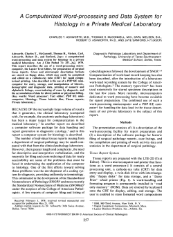 A Computerized Word-processing and Data System for Histology in