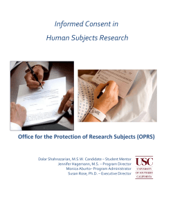 Informed Consent in Human Subjects Research