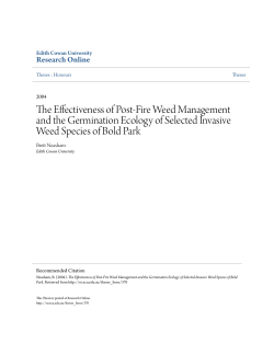 The Effectiveness of Post-Fire Weed