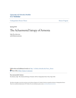 The Achaemenid Satrapy of Armenia - CU Scholar
