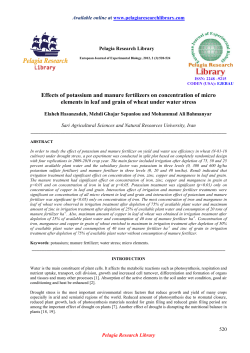 Effects of potassium and manure fertilizers on