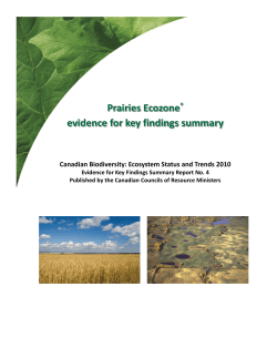 Prairies Ecozone evidence for key findings summary