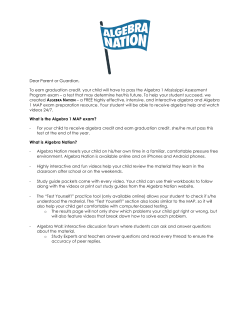 Dear Parent or Guardian, To earn graduation credit