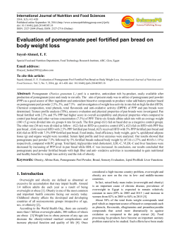 Evaluation of pomegranate peel fortified pan bread on body weight