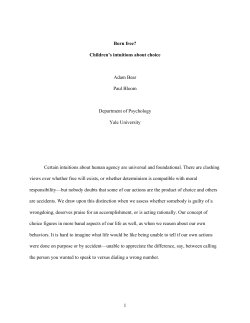 Children`s intuitions about choice.