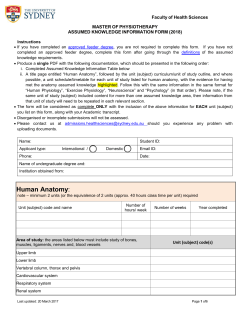 Human Anatomy: - The University of Sydney