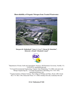 Bioavailability of Organic Nitrogen from Treated Wastewater