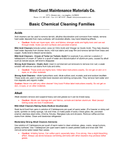 Basic Chemical Cleaning Families