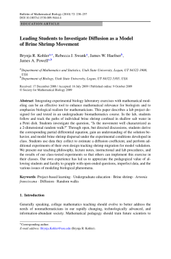 Leading Students to Investigate Diffusion as a
