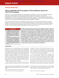 Spleen endothelial cells from patients with myelofibrosis harbor the
