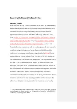 Governing vitalities and the security state