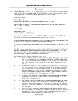 Descendants of Esther Gleaves