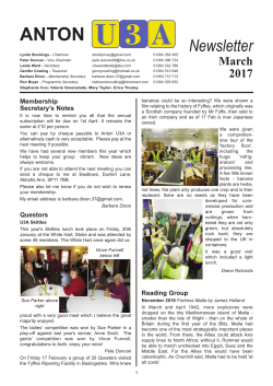 March Newsletter