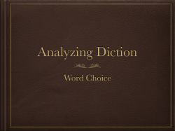 Analyzing Diction