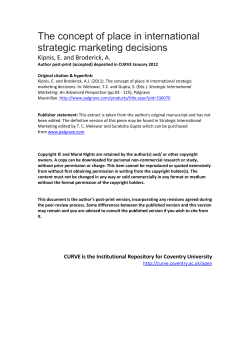 The concept of place in international strategic marketing decisions