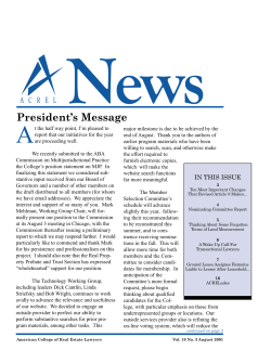 August 2001 News - American College of Real Estate Lawyers