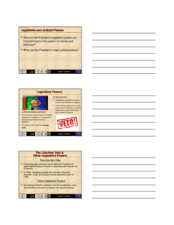 Legislative and Judicial Powers Legislative Powers The Line