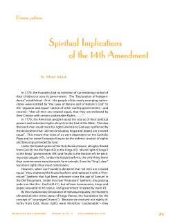 Spiritual Implications of the 14th Amendment