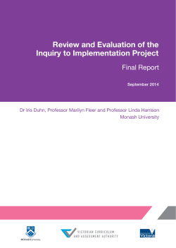 Review and Evaluation of the Inquiry to Implementation