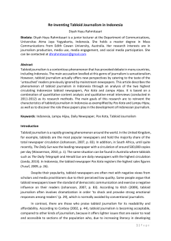 Re-inventing Tabloid Journalism in Indonesia