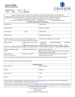 Grayson Scholarship Application
