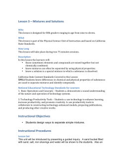 Lesson 3 Mixtures and Solutions