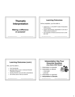 Thematic Interpretation - PANORAMA