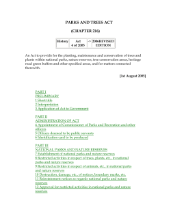 PARKS AND TREES ACT (CHAPTER 216)
