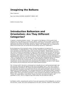 Imagining the Balkans