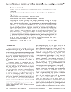 Interarticulator cohesion within coronal consonant production