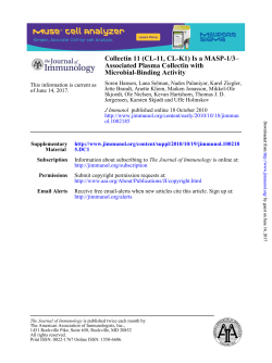 Collectin 11 (CL-11, CL-K1) Is a MASP-1/3