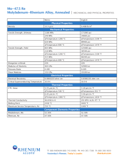 Molybdenum-Rhenium - Rhenium Alloys, Inc.