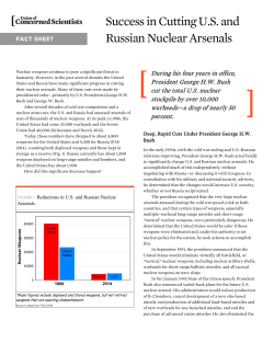 Success in Cutting US and Russian Nuclear Arsenals