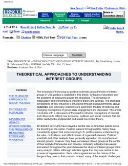 theoretical approaches to understanding interest groups