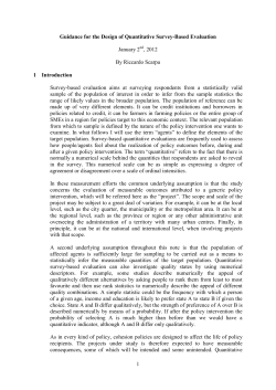 Guidance for the Design of Quantitative Survey