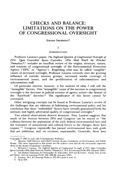 Checks and Balance: Limitations on the Power of Congressional