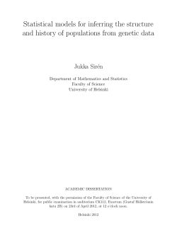 Statistical models for inferring the structure and history of