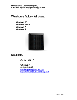 Warehouse Guide - Windows - Michael Smith Laboratories